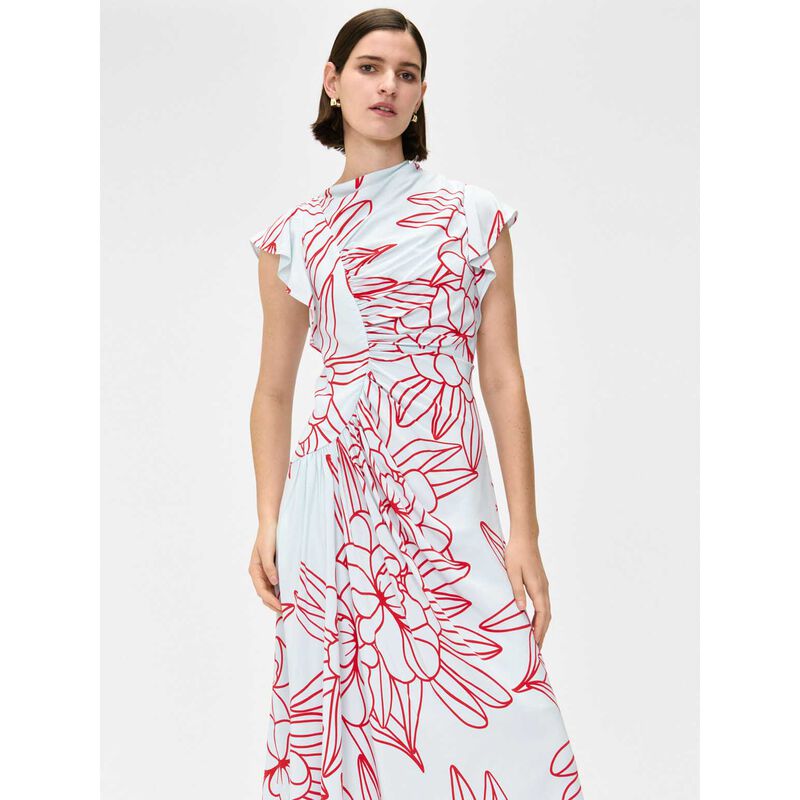 Veronika Maine Sea Mist Orchid Draped Gathered Dress image number 3